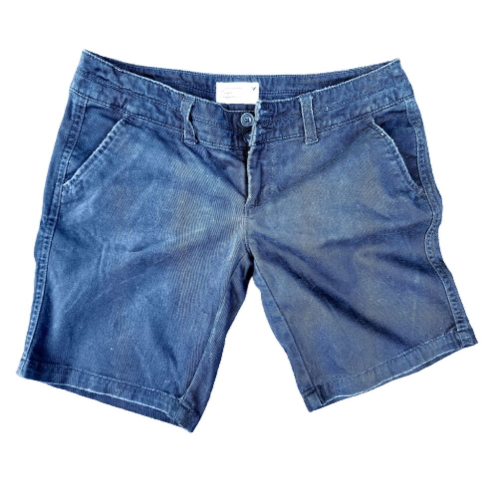 AMERICAN EAGLE OUTFITTERS Low-Rise Blue Stretch Shorts